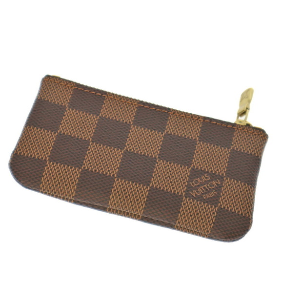 Louis Vuitton Brown Canvas Key Case Pochette Holder Multi Damier Coin - Picture 1 of 6
